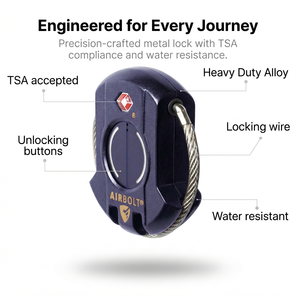 AirBolt® The Truly Smart Travel Lock (Gen 5)