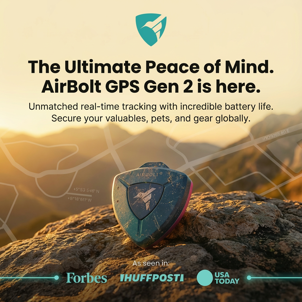 AirBolt® GPS Gen 2 - Real-Time GPS Tracker with Up To 12-Month Battery Life